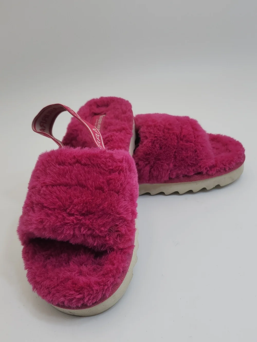 Koolaburra by UGG Kid's Backstrap Slide Sandals Fuzz'n Raspberry Rose Size US 4
